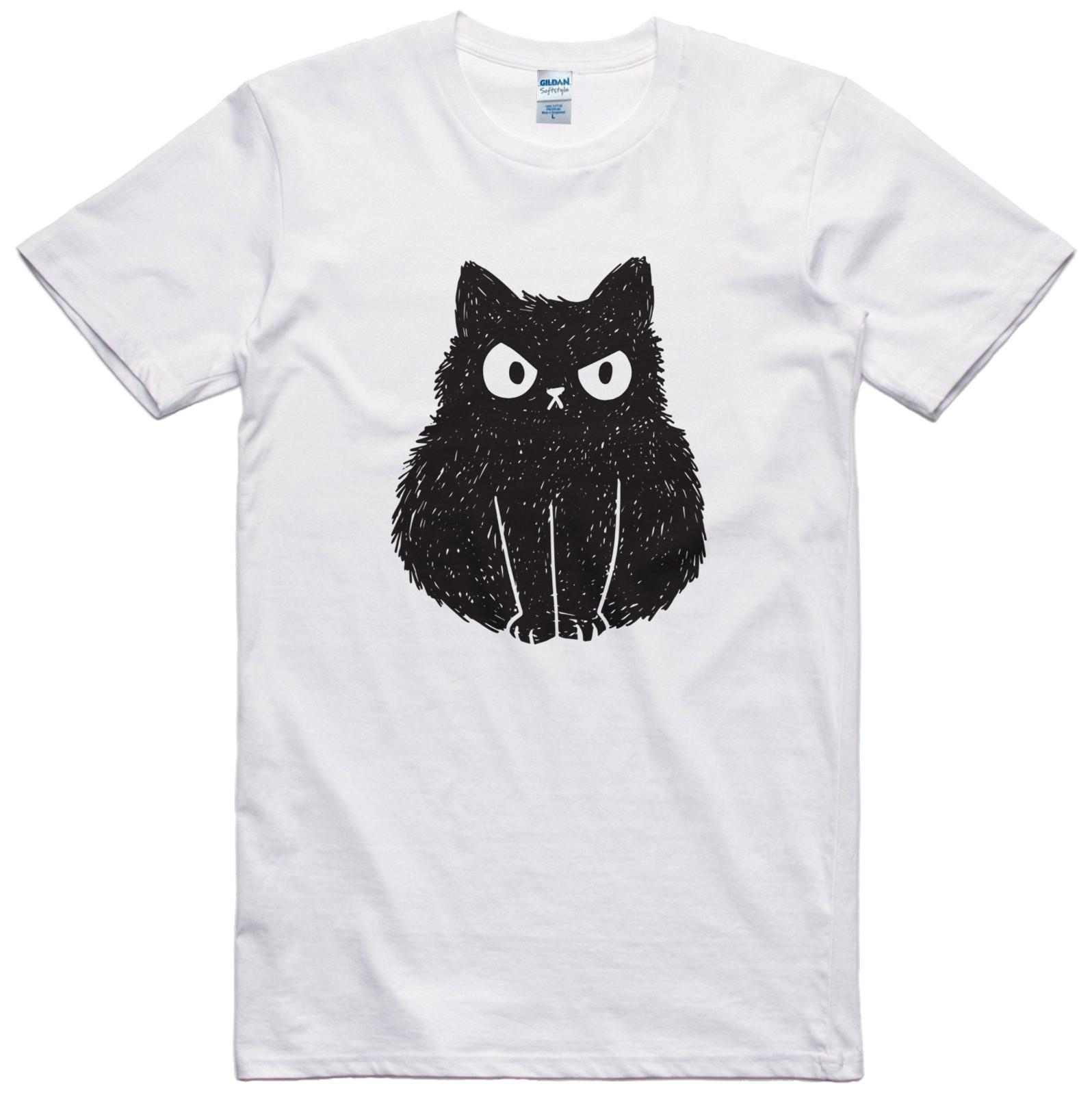 Mens Funny T Shirt Cat Angry Feline Novelty Gift Regular Fit 100% Cotton Tee S разноцветный