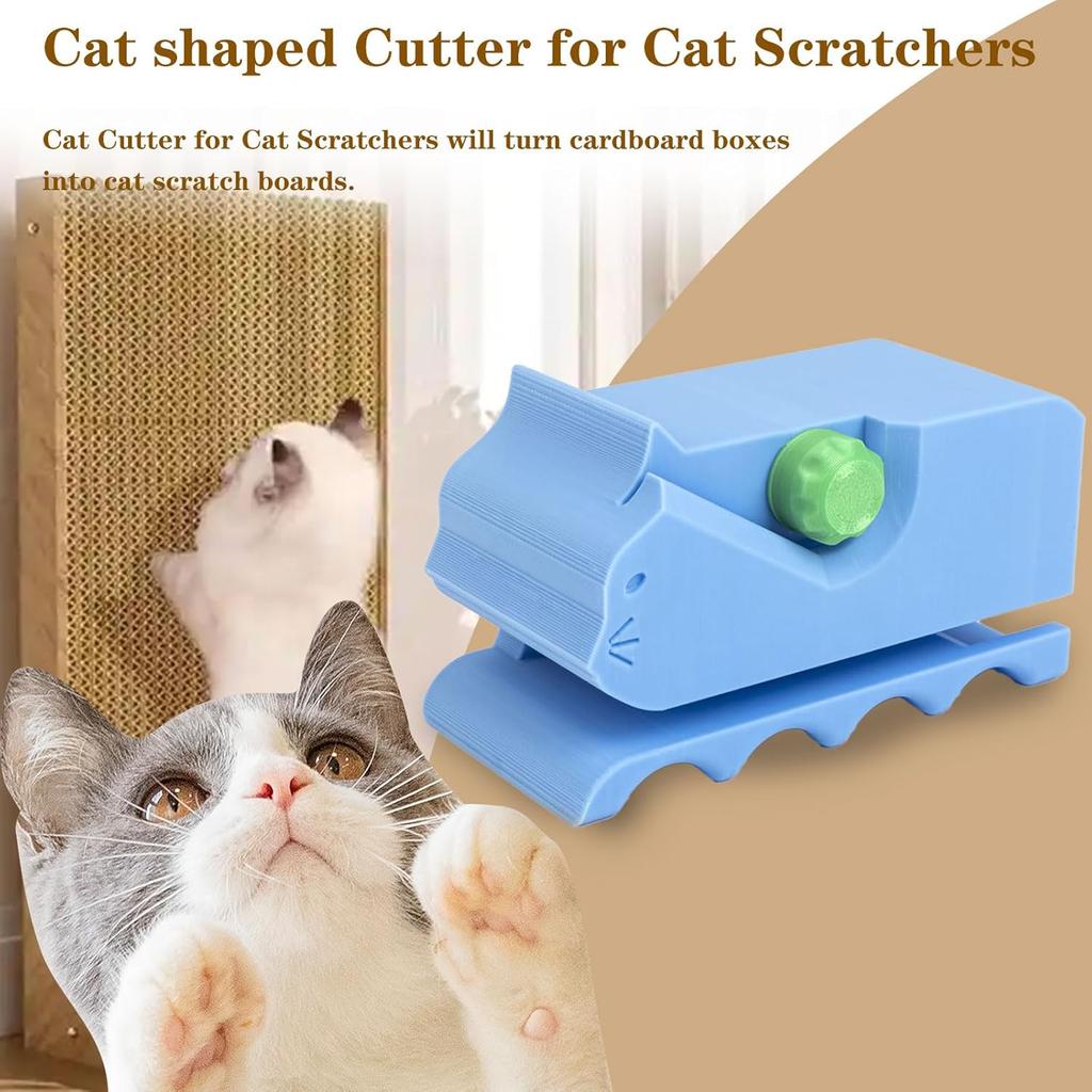 Cardboard Cutter for Cat Scratchers with 6pcs Blade,3D Printed Card Board Cutter Kids DIY Cat Scratchers Cardboard Strip Tool Machine for Cat Lovers