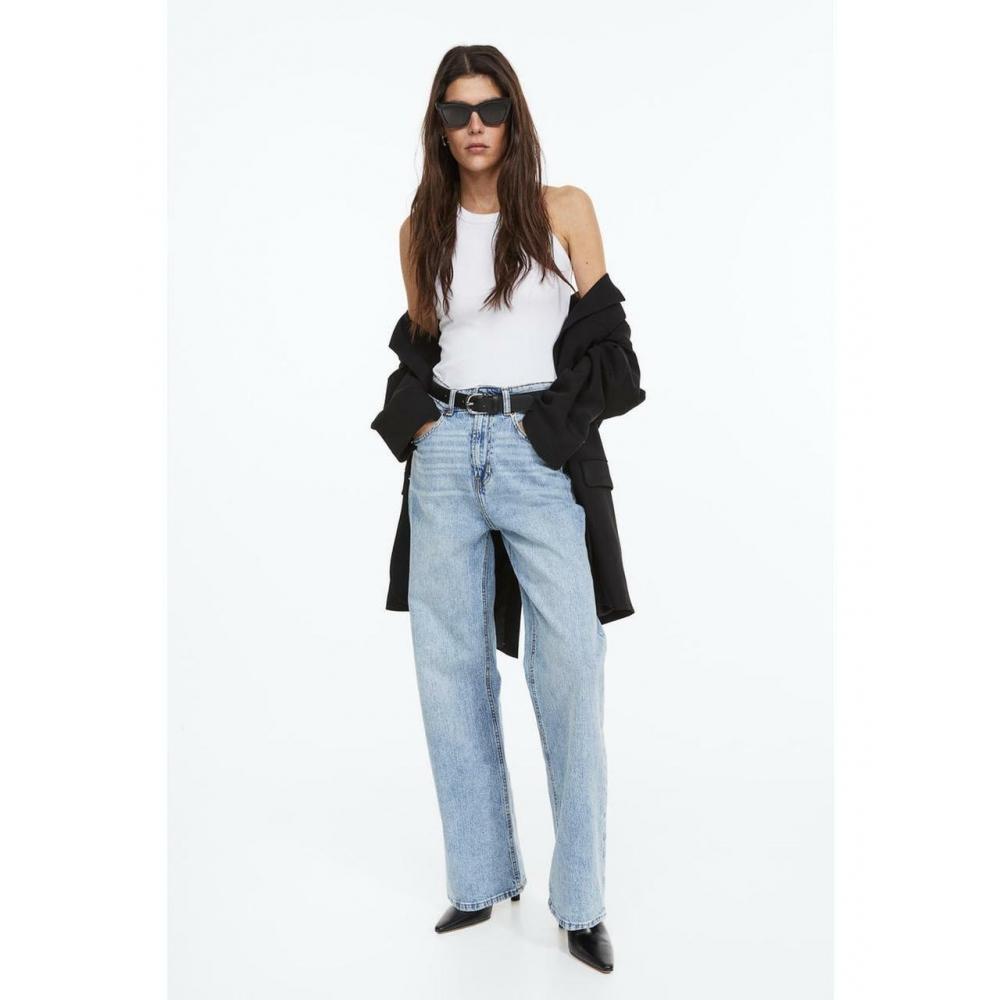 

H&M Топ без рукавов в рубчик Белый 0882925002