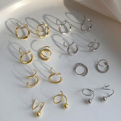 Double-layer Spiral Earrings New Style Trendy Simple and Cold Style Retro Earrings for Women
