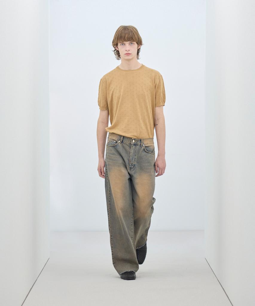 IRONYPORNO WHITELINE 86-Iroj046 Bottega Round Short Sleeve Knit 4 Colors