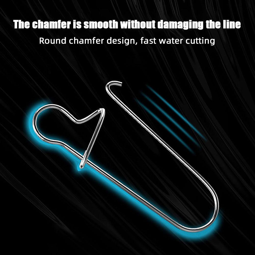 100pcs Metal Fishing Connector Fast Clip Lock Snap Swivel Solid Rings Fishing Hook Tools For Seawater Freshwater