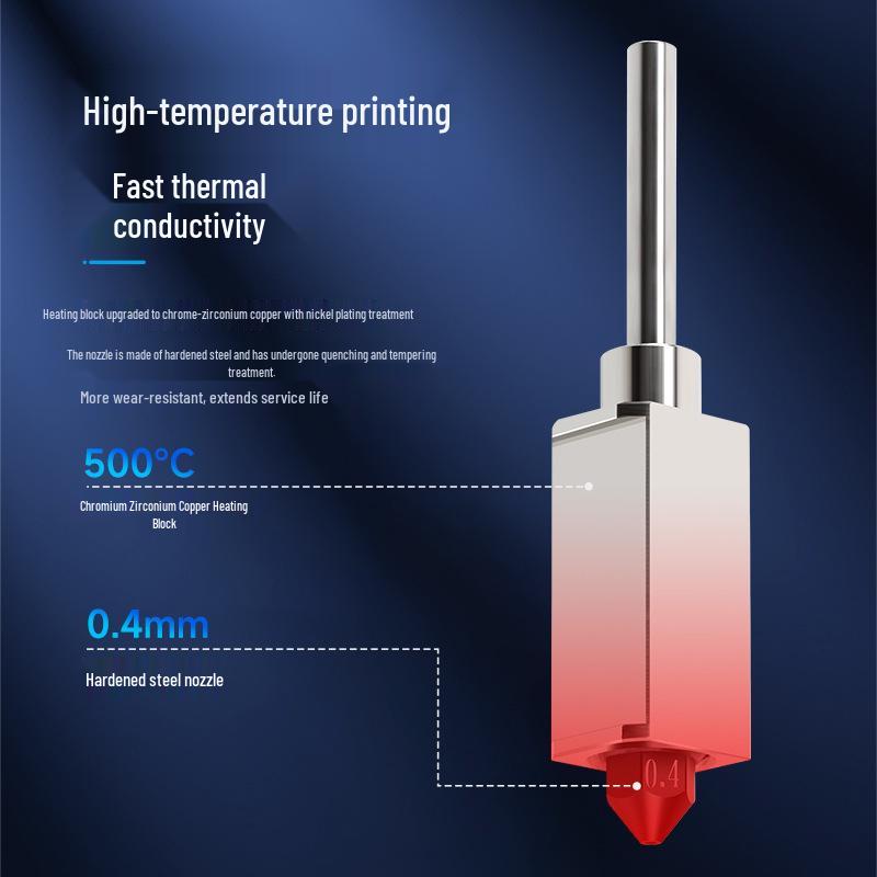 P1P 3D Printer Hotend: Hardened Steel Brass Nozzle for High-Temperature Printing