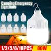 1-10PCS USB Rechargeable LED Camping Light Waterproof Portable High Power Outdoor Lantern for Hiking BBQ Emergency Hunting