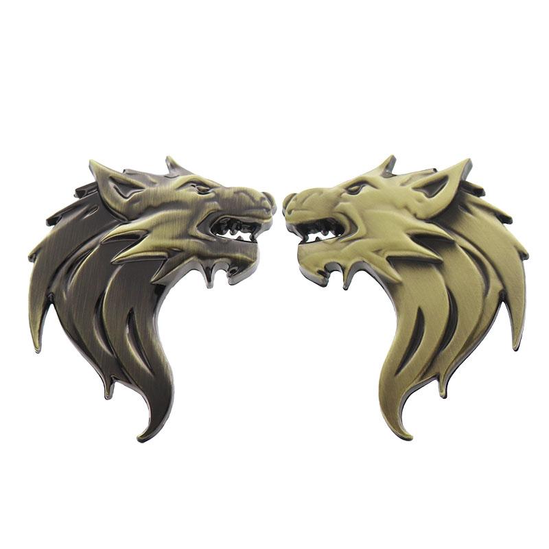 3D Premium Wolf Head Beast for Car Fender Trunk Rear Bonnet Decal Emblem Badge Sticker Accessories