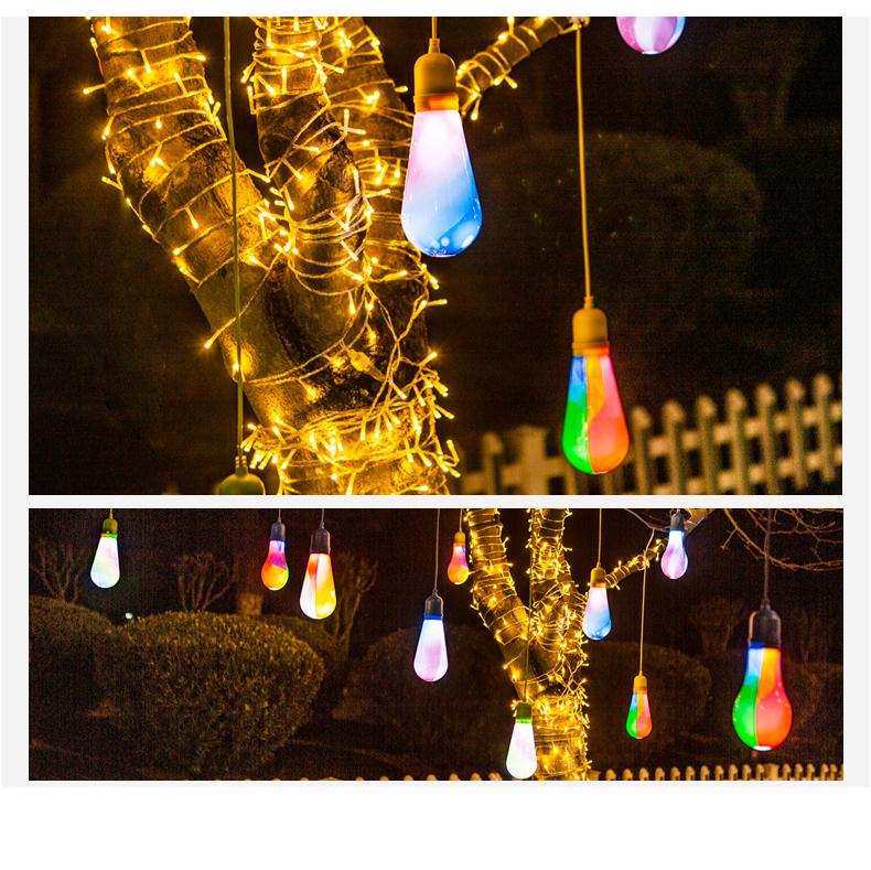 Colorful LED Tree Pendant Light - Glazed Wishing Bottle for Outdoor Festival and Street Decoration