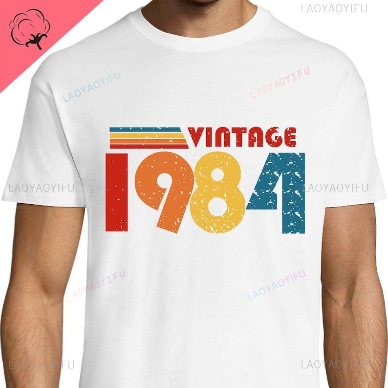 40th Birthday T-shirt 1984 Tshirt Birthday Souvenir Unisex for Unisex Happy Birthday T Shirt Retro Style TEE Gifts CONTTON Camisas