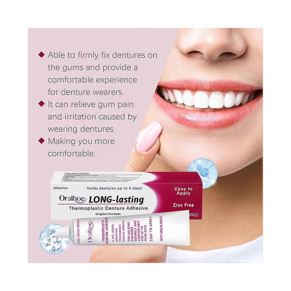 Cushion Grip Thermoplastic Denture Adhesive, Refits and Tightens Loose Upper and Lower Dentures and Partials | Non-Glue Adhesive