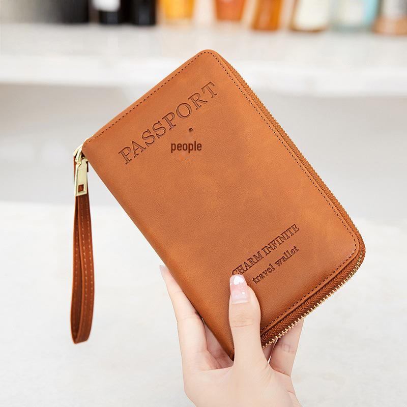 Multi-Function RFID Passport Holder and Travel Wallet with Zipper