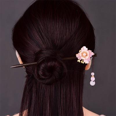 Neu Romantische Rosa Blume Haar Stick Holz Haar Zubehör Für Frauen Süße Haarnadeln Kopf Schmuck Geschenk