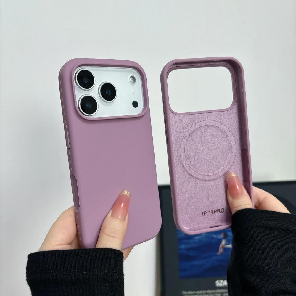 Official Solid Color Liquid Silicone Magsafe Phone Case for IPhone 17 Pro Max 16 15 14 13 12 11 Magnetic Wireless Charge Cover