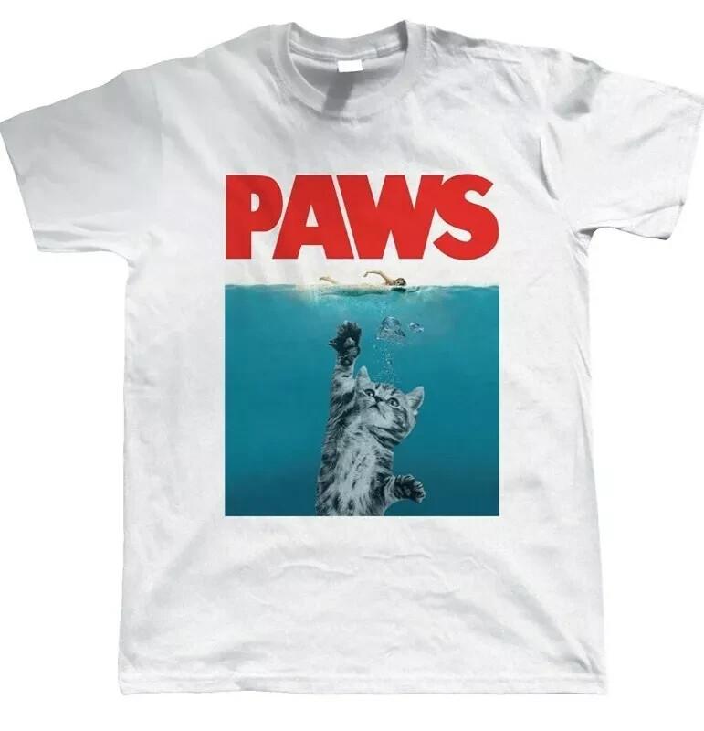 Paws T-shirt Jaws Movie Film Classic Men Women Retro 70s 80s Unisex T-Shirt L