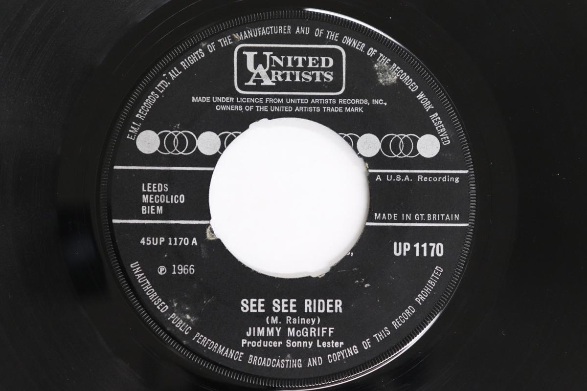 

7inch Record JIMMY MCGRIFF - See See Rider UP1170 United Artists 1966 UK Jazz Used
