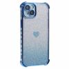 For iPhone 15 Plus Case Heart Pattern Glitter Anti-Drop TPU Phone Cover
