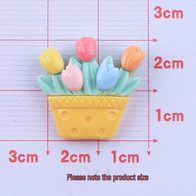 Tulip Resin Flower Pot DIY Cartoon Charms for Crocs