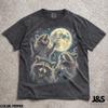 Three Raccoon Moon Vintage 90s Graphic T-Shirt, Retro Raccoon Silly Gift, Screaming Trash Panda Moon Tee, Aesthetic Galaxy Nature Art