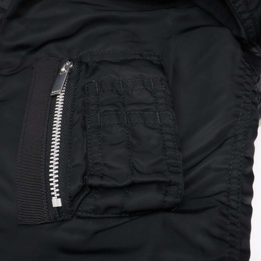 sacai 22-06191 Black Nylon Twill Mix Quilted Blouson Jacket 1 blackUsed