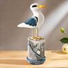 Mediterranean Style Seabird Ornament Vintage Seagull Model Durable Wooden Seagull Craft  Nursery