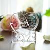 H&D HYALINE & DORA 15 Year 15th Wedding Anniversary Paperweight, Crystal Sculpture Keepsake Gifts, Personalized Crystal Engraved Heart Marriage