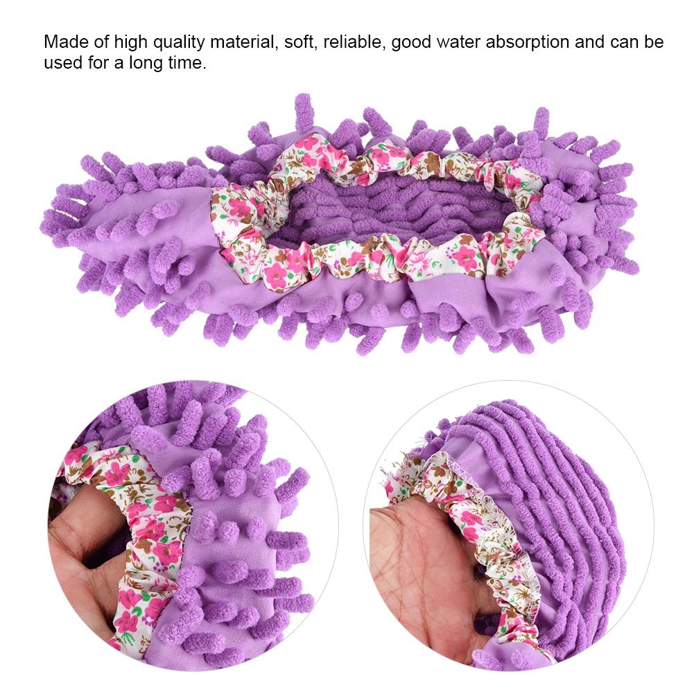 1 Piece Reusable Detachable Washable Household Floor Cleaning Slipper Mop Shoes Cover (Coffee)