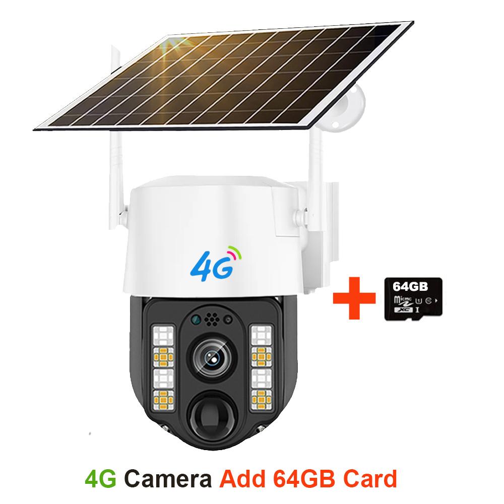 Solar-powered Surveillance Camera, Outdoor Waterproof, Wide-angle 10x Zoom, WIFI/4G Automatic Tracking Security Camera