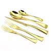 JANKNG 5 Pcs/ 4 Set Rose Cutlery Set Flatware Set Stainless Steel Dinnerware Set Knife Fork Spoon Silverware Tableware Dessert Fork