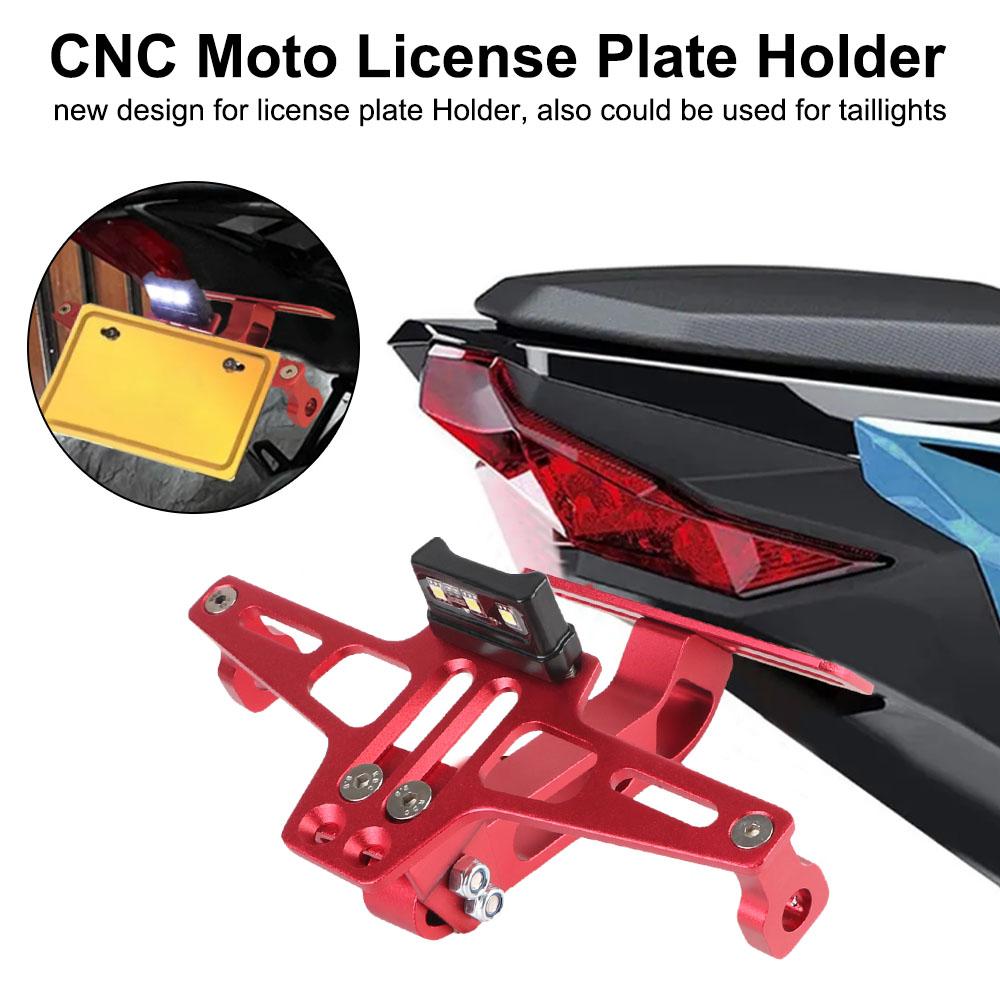 Universal Aluminum Fender Eliminator Kits LED Light Motorcycle License Number Plate Bracket Rear Turn Signal Lamp Holder CNC
