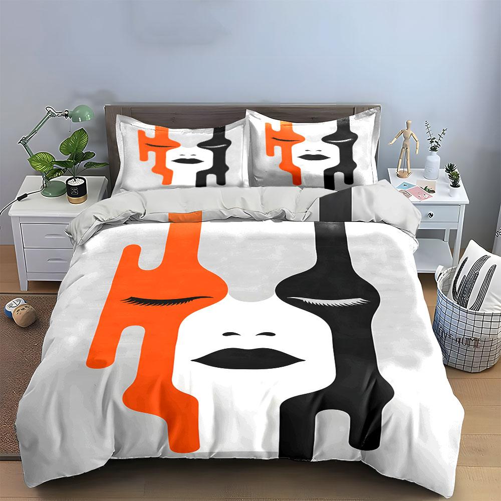 Abstract face with drips. Bedding sets Duvet cover sets Duvet covers Pillowcases(1*Duvet Cover 2*Pillowcases without duvet insert)