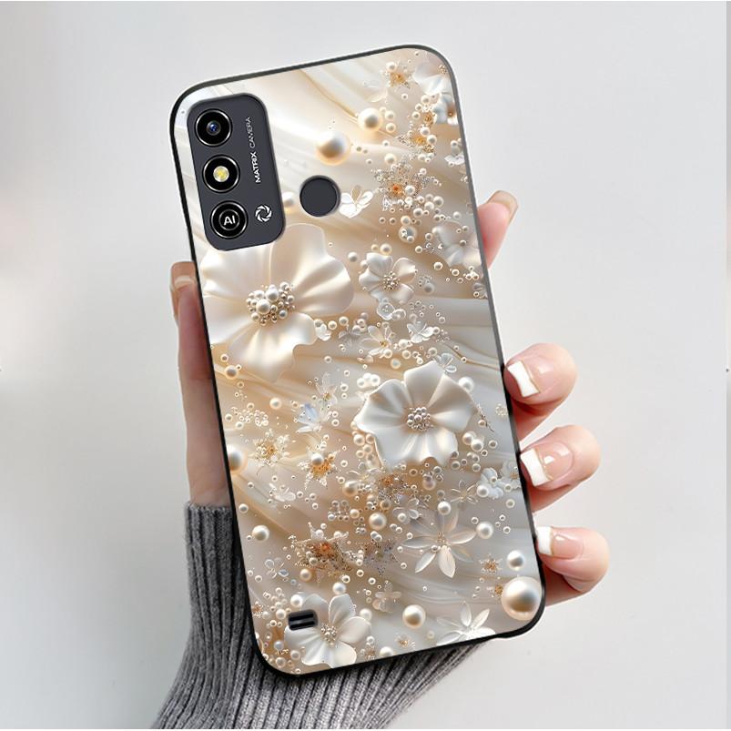 Case For ZTE Blade A53 BladeA53 Pro Casing Luxury Fashion Butterfly Flowers Black Soft TPU Silicone Protective Cover Phone Shell