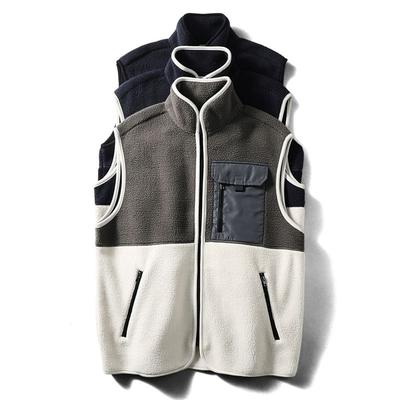 Japan Fashion Retro Double-sided Polar Fleece Vest Men's Autumn and Winter Outer Wear Warm Vest Outerwear Foreign Trade Men's Clothing Vest