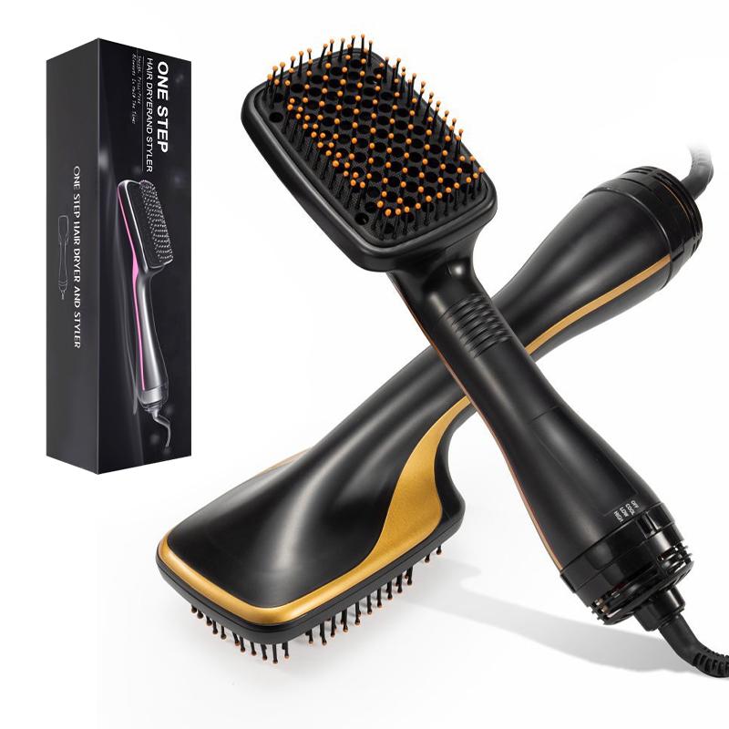 Ionic Technology Anti Static Hair Dryer 3 Modes Multi-functional Hot Air Brush Large Paddle Design Smoothing Hair Brush 110v жёлтый