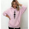 Mondphasen Hoodie Astrologie Kleidung Himmlischer Pullover Mystischer Mond und Sonne Boho Mond Aufdruck Pullover Damen Kleidung