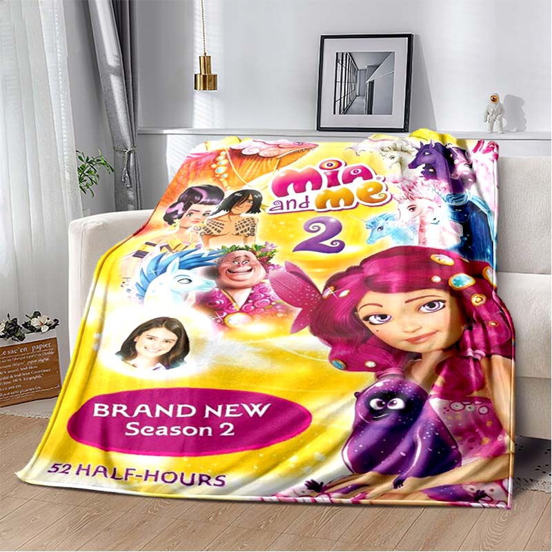 Mia And Me Cartoon Print Flannel Throw Blanket Soft Warm Bed Cover For Kids Bedroom Living Room Sofa Home Decor Gift
