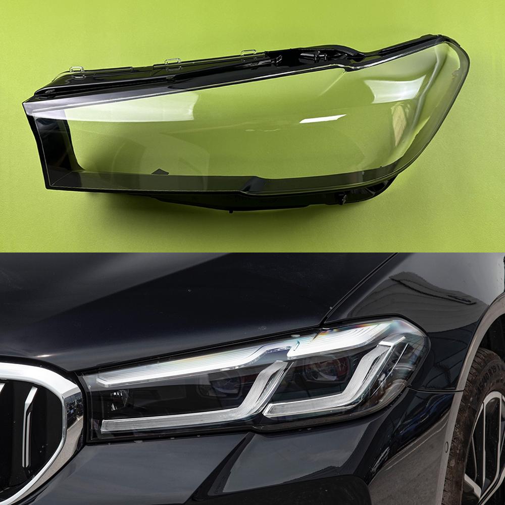 

Крышка фары для BMW 5 серии G30 G38 520 525 530 540 2021 2022 2023 Прозрачный абажур Плексиглас Замена оригинальной линзы Left