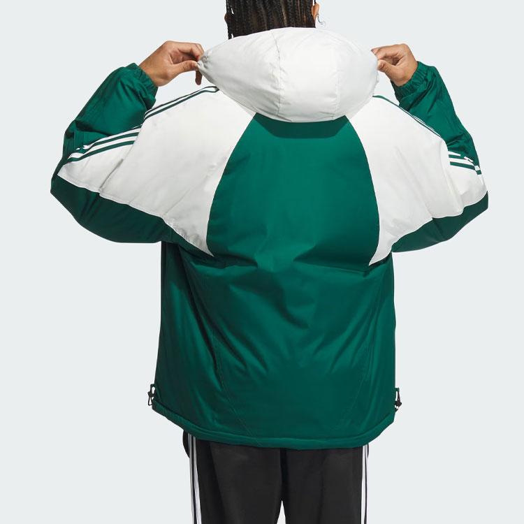 Adidas Originals Reversible Sports Down Jacket With Detachable Hood Men Outerwear Forest-Green Black IU4827