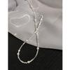 Women's Korean Design Broken Silver Pearl Necklace - Versatile, Simple, Fashionable Choker with Personality