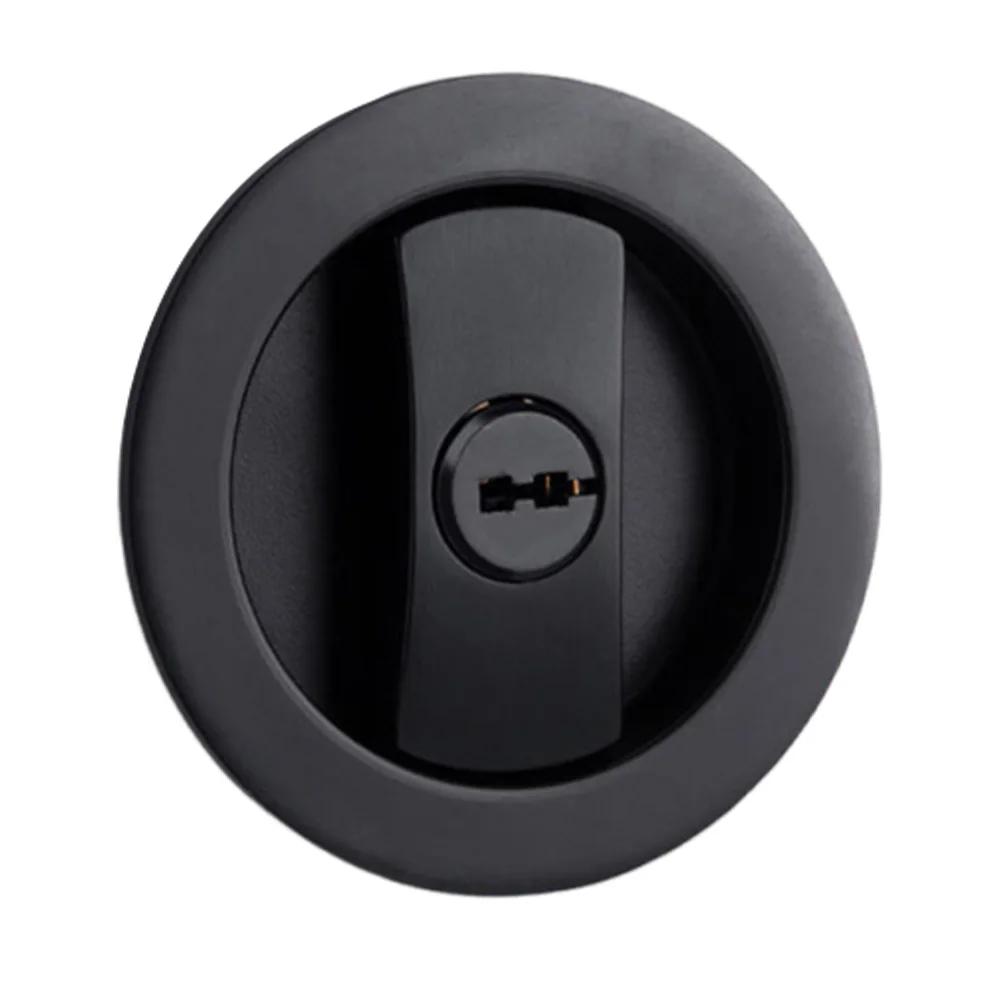 1pc Recessed Door Lock Privacy Pocket Door Lock Handle Lock Bathroom Sliding Door Invisible Indoor Locker  Keyless Hardware