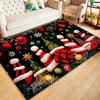 Festive Christmas Decorative Carpet with Santa Claus Design, Durable Crystal Velvet Area Rug for Living Room, Hallway,