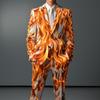 Men's 3D Printed Suit Cos Party Stage Nightclub Shiny Cool Performance Suit