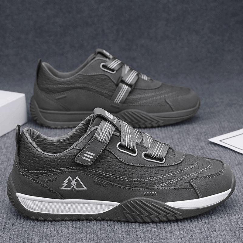 

Spring new sports running Forrest Gump shoes student soft-soled Velcro casual dad shoes 45 сірий колір