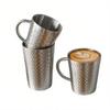Doppelwandige Kaffeetasse aus Edelstahl Gehämmertes Design Thermobecher Camping