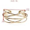Punk Hollow Alloy Bangles for Women Gold Silver Color Cuff Bracelet Open Adjustable 2025 Fashion Jewelry New