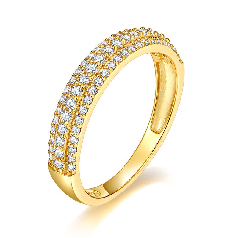 S925 Sterling Silver Classic Moissanite Ring for Women - Elegant Light Luxury Design Size 5