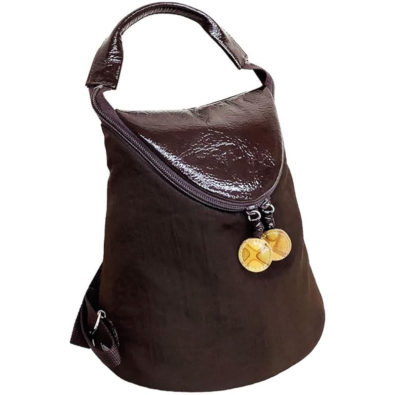 

[HARUBE] Kyoto Naniwaya 2 way mini rucksack nylon lightweight slim small size day bag The craftsman staining ladies # D2-243 M-Cube (chocolate)