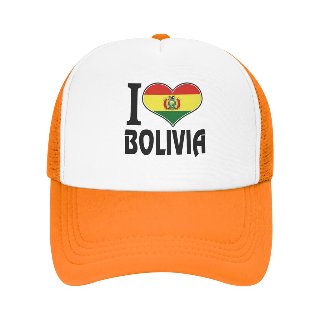Y2K I Love Bolivia Flag Travel Mesh Baseball Caps For Mens High-end Male Beach Sun Hat Snapback Cap