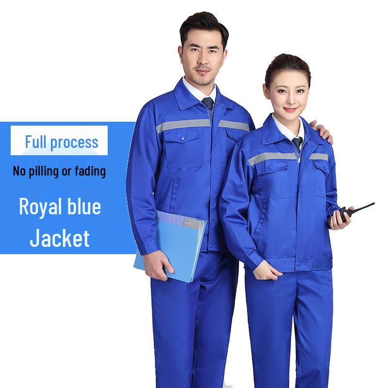 Men's Reflective Workwear Set - Durable Overalls for Workshop, Auto Repair, and Labor Protection (Spring/Autumn)