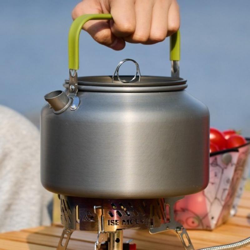 

Заварочный чайник из алюминиевого сплава для улицы, большой вместительный переносной кофейник для кемпинга, сверхлегкий дорожный чайник объемом 1,8 л серебряный