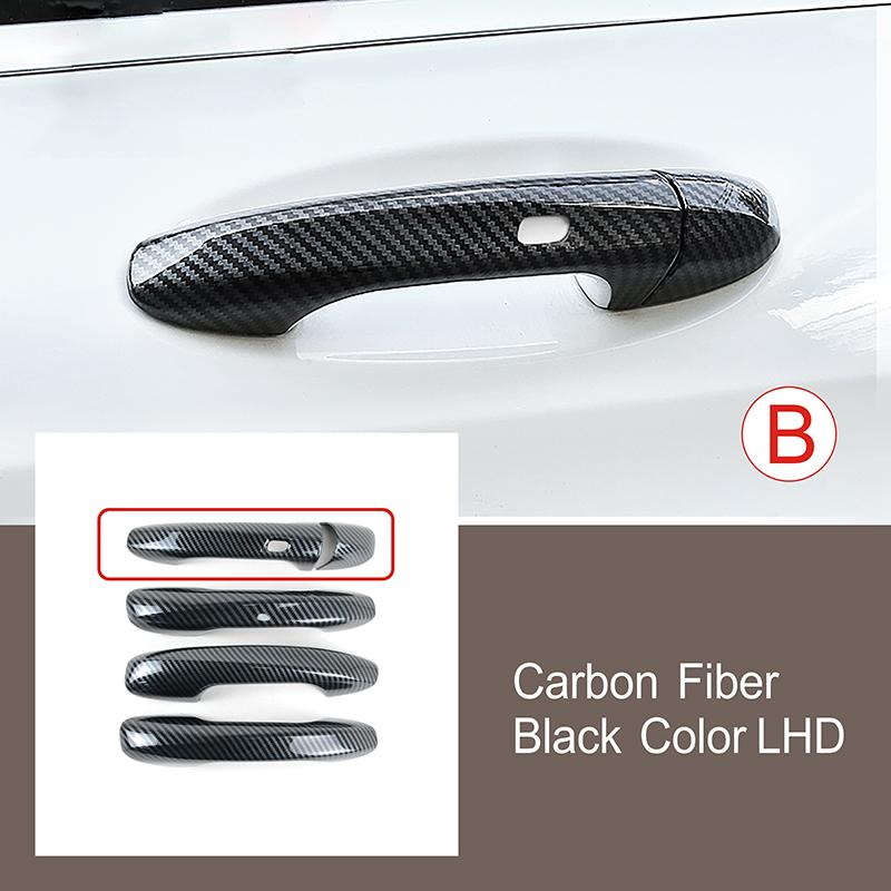 Exterior Door Handle Cover Sticker For Mercedes Benz A B C E GLC Class W177 W247 W205 W213 X253 LHD Carbon Color Car Accessories