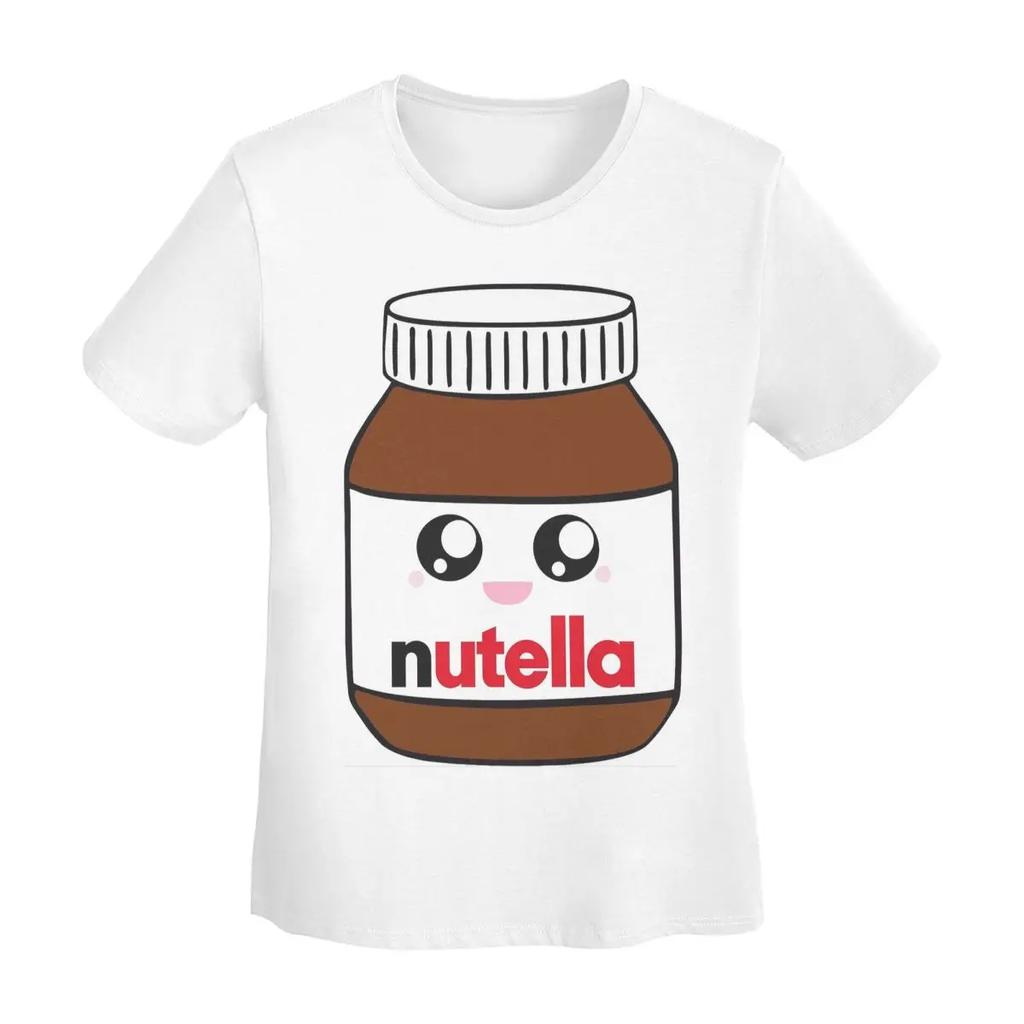T-shirt Nutella Donna Manica Corta Magliette Girocollo Streetwear Cotone T-shirt Estive Streetwear