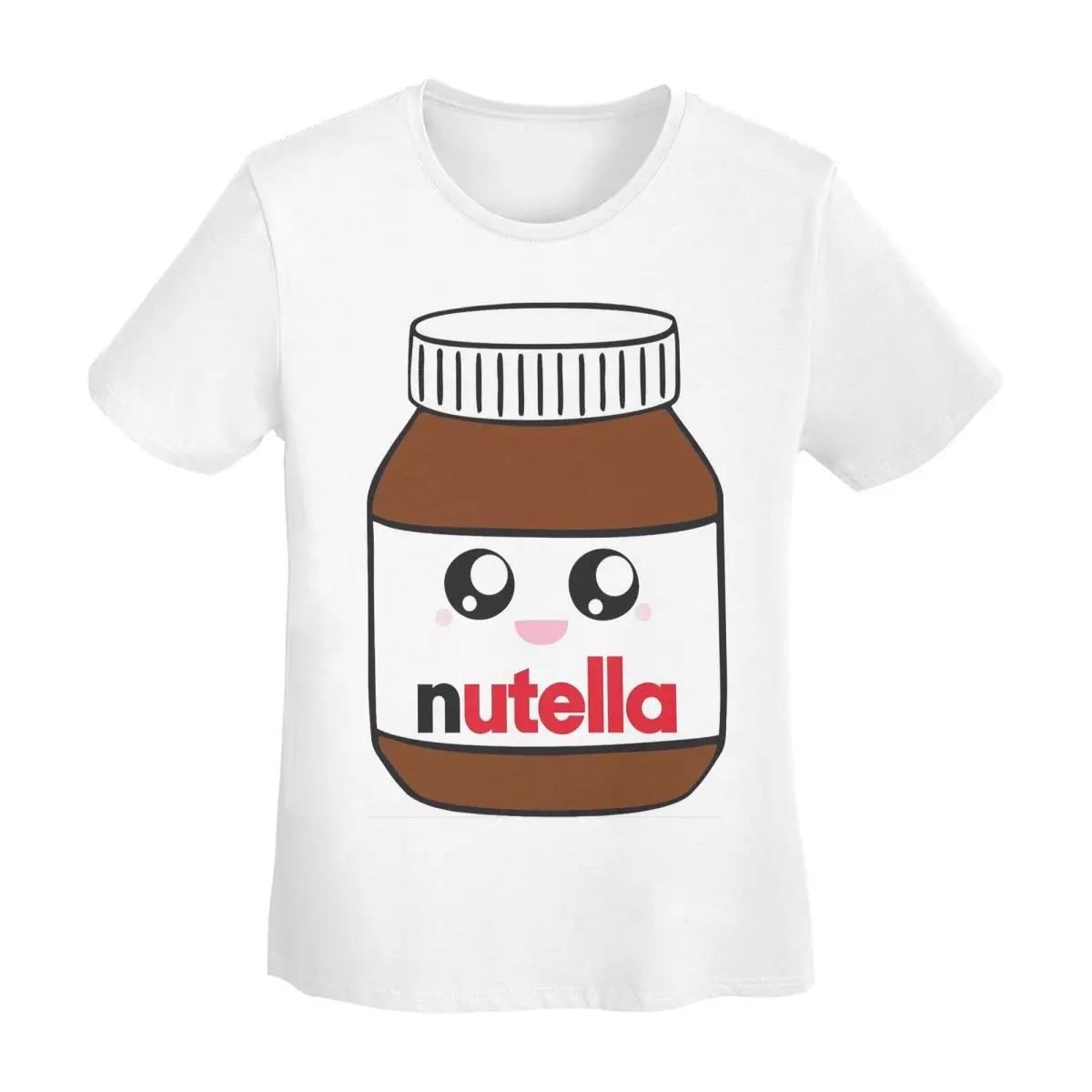

Футболка Nutella Женская с коротким рукавом Футболки с круглым вырезом Уличная одежда Хлопок Летние футболки Уличная одежда S